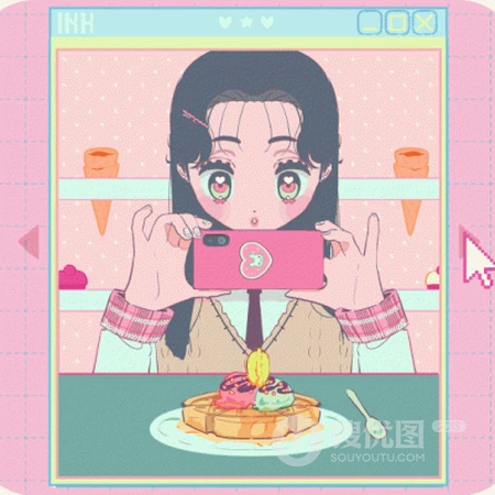 让人一看就喜欢的可爱糖果色，糖果纸少女女孩插画手绘头像图片