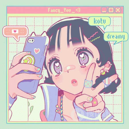 让人一看就喜欢的可爱糖果色，糖果纸少女女孩插画手绘头像图片
