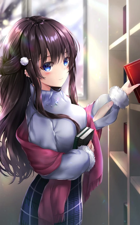高领衣二次元女生的魅力，绝美气质高领衣系列动漫女生高清插画图集