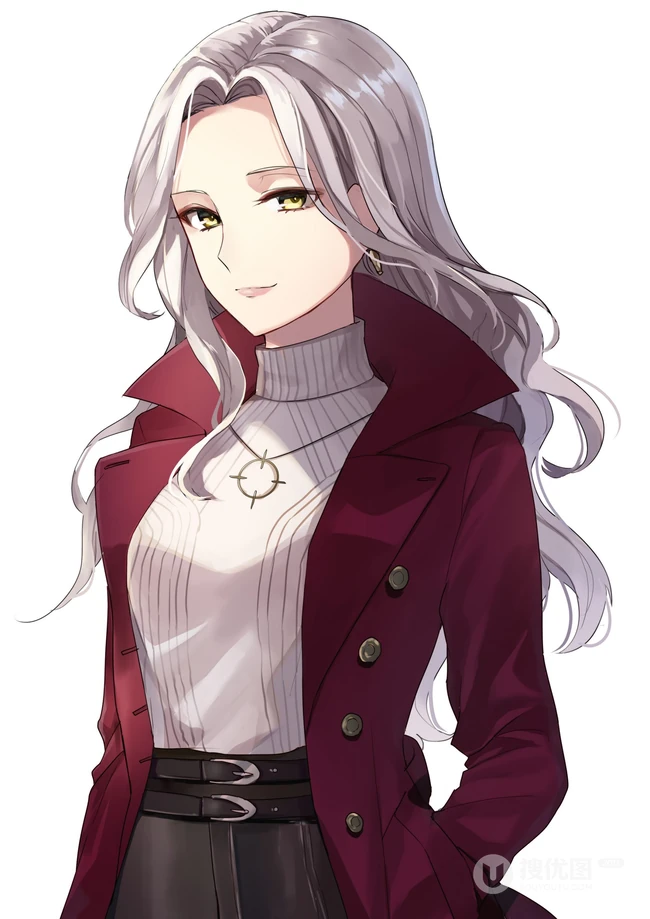 高领衣二次元女生的魅力，绝美气质高领衣系列动漫女生高清插画图集