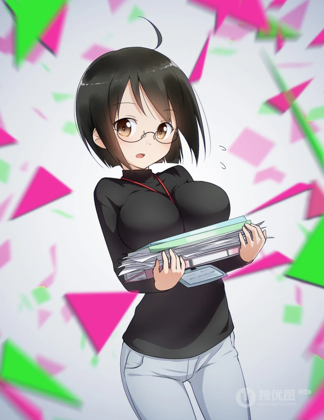 高领衣二次元女生的魅力，绝美气质高领衣系列动漫女生高清插画图集