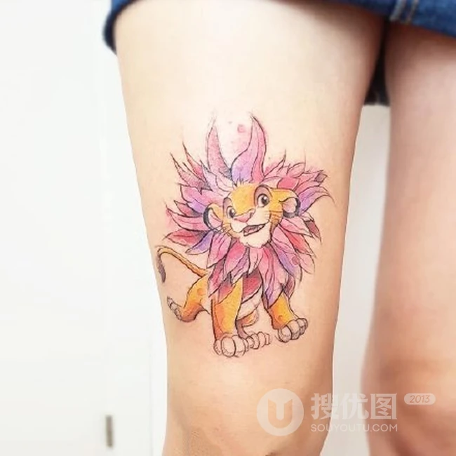 女生各部位的可爱卡通人物纹身小图案，彩色的卡通小纹身图案作品欣赏 第7张