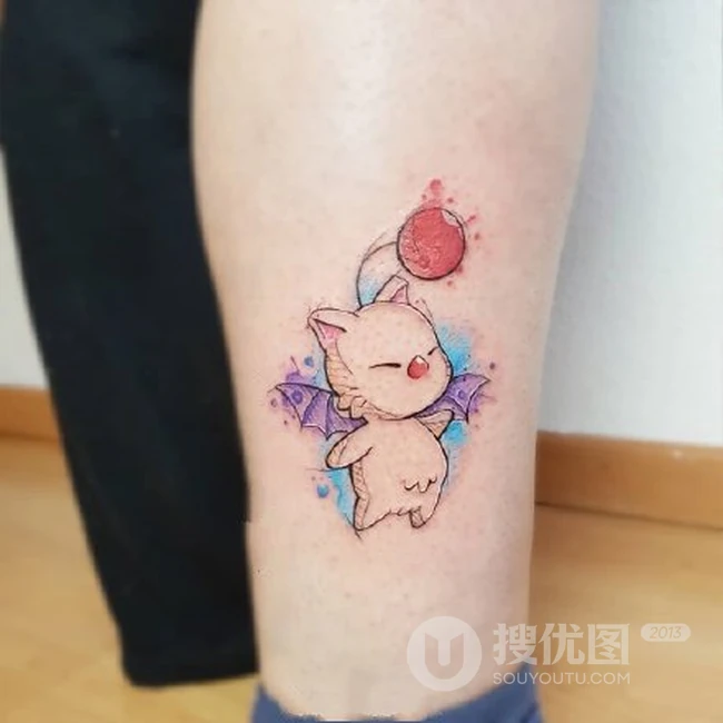 女生各部位的可爱卡通人物纹身小图案，彩色的卡通小纹身图案作品欣赏 第2张