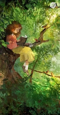 夏天，绿色，小清新，小女孩插画素材，清新夏日人物主题系列插画图集