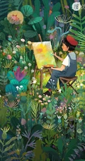 夏天，绿色，小清新，小女孩插画素材，清新夏日人物主题系列插画图集