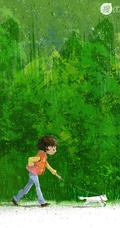 夏天，绿色，小清新，小女孩插画素材，清新夏日人物主题系列插画图集
