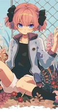 少女插画，花花草草和清新少女，夏日主题唯美清新少女户外插画美景