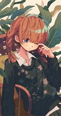 少女插画，花花草草和清新少女，夏日主题唯美清新少女户外插画美景