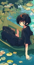 少女插画，花花草草和清新少女，夏日主题唯美清新少女户外插画美景