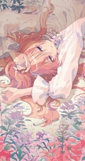 少女插画，花花草草和清新少女，夏日主题唯美清新少女户外插画美景