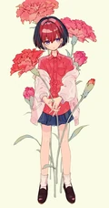 少女插画，花花草草和清新少女，夏日主题唯美清新少女户外插画美景