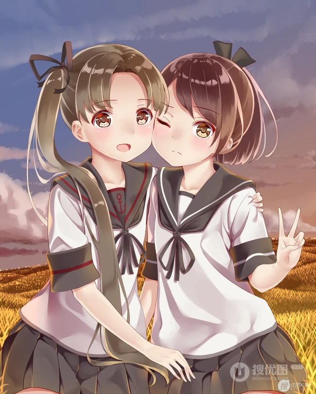 这是长筒袜动漫女孩专场，几张好看的二次制服袜装动漫少女图集