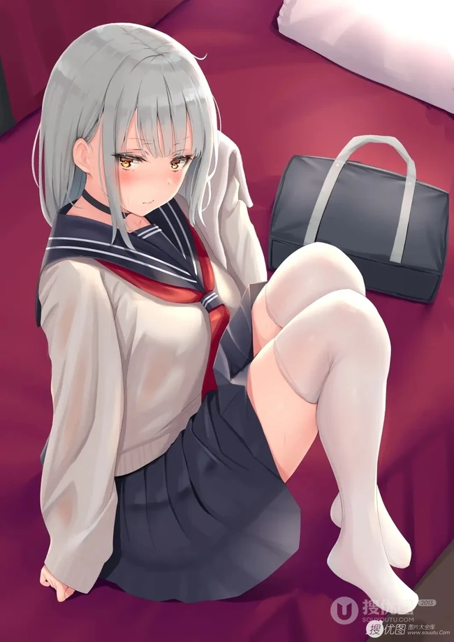 这是长筒袜动漫女孩专场，几张好看的二次制服袜装动漫少女图集