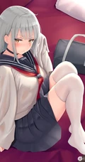 这是长筒袜动漫女孩专场，几张好看的二次制服袜装动漫少女图集