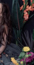 杨颖（Angelababy）轻纱绣花长裙优雅复古写真美照