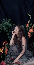 杨颖（Angelababy）轻纱绣花长裙优雅复古写真美照