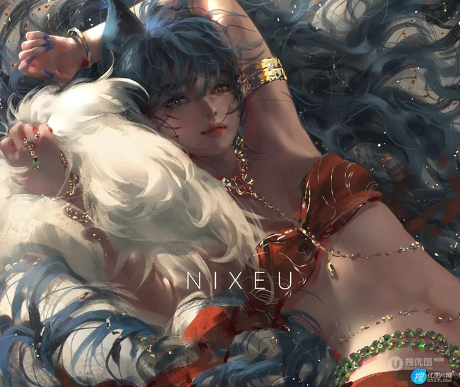 和鬼刀画风很像的一组精美动漫人物美图图集，画师NIXEU作品欣赏