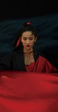 刘亦菲《花木兰》宣传写真，古典古典装红衣着身，一展飒爽英姿