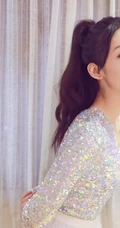 宣璐气质轻纱白裙亮片装舞蹈服居家写真美照