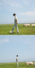 小脸帅哥郭俊辰阳光帅气休闲装户外旅拍写真照片