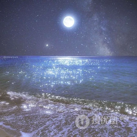 月色如华，风景如画，好运连连，超美月色，云朵，湖面等QQ头像图片