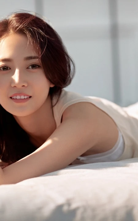 趴在室内拍写真的陈钰琪，尽显温柔婉约美
