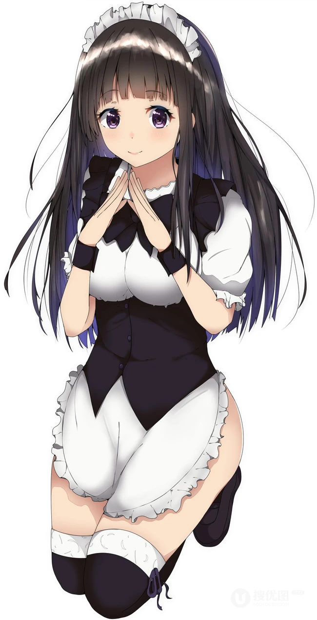 甜心女仆装动漫少女插画图片，这一次的女仆装还是挺好看的！
