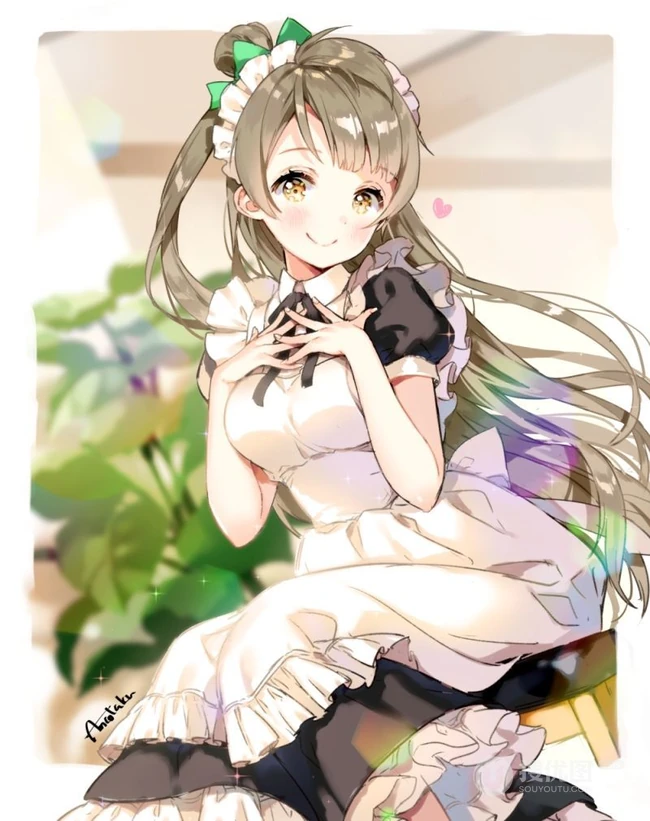 甜心女仆装动漫少女插画图片，这一次的女仆装还是挺好看的！