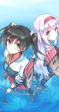 背靠背的动漫少女闺蜜美图，二次元动漫少女背靠背唯美插画图集