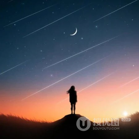 橙红的云，黄昏的天，孤单的人，超美的景色，人物风景qq头像图片