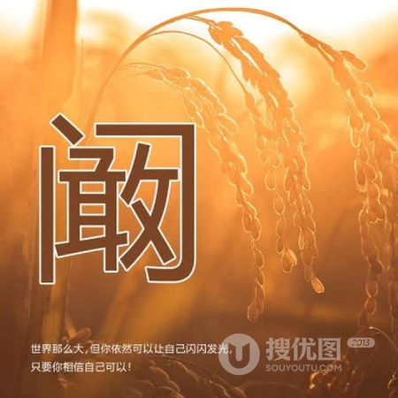 好看的姓氏头像，以暖色稻谷为背景的带字多种姓氏头像图片