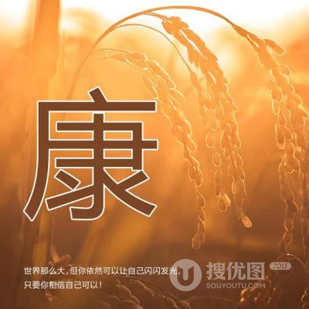 好看的姓氏头像，以暖色稻谷为背景的带字多种姓氏头像图片