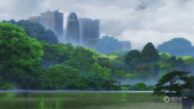 言叶之庭，动画电影《言叶之庭》超美场景，插画，背景图片壁纸欣赏