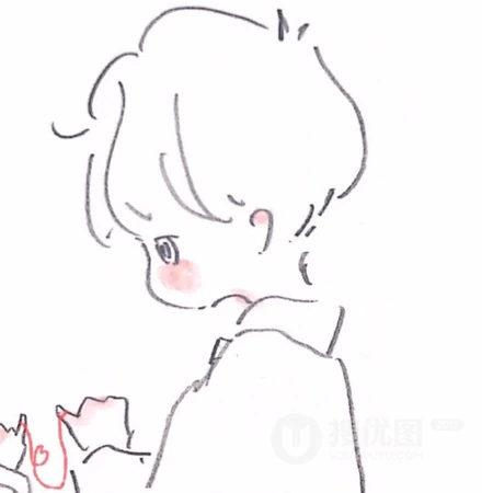 高质量动漫情侣简洁线条手绘的头像图片，太好看了