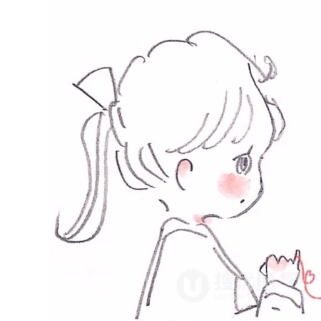 高质量动漫情侣简洁线条手绘的头像图片，太好看了