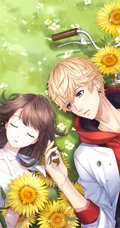 向日葵主题动漫二次元少男少女唯美插画图片