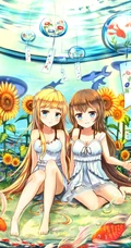 向日葵主题动漫二次元少男少女唯美插画图片