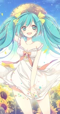 向日葵主题动漫二次元少男少女唯美插画图片