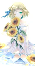 向日葵主题动漫二次元少男少女唯美插画图片