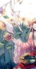 向日葵主题动漫二次元少男少女唯美插画图片
