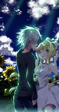 向日葵主题动漫二次元少男少女唯美插画图片
