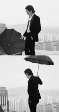 井柏然大背头发型出现活动帅气写真图片