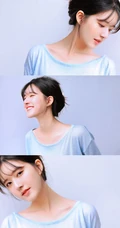 赵露思甜美好看写真，清爽休闲T恤着身，简洁干净又清新