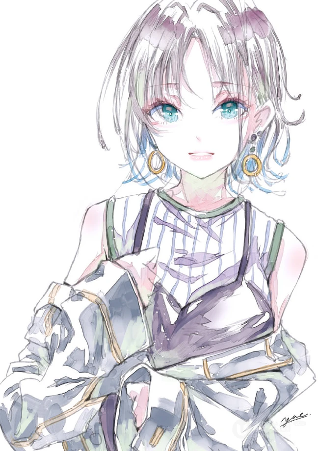 画风细腻，线条感十足的纯手绘女生，少女插画手稿美图