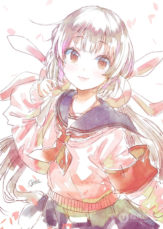 画风细腻，线条感十足的纯手绘女生，少女插画手稿美图