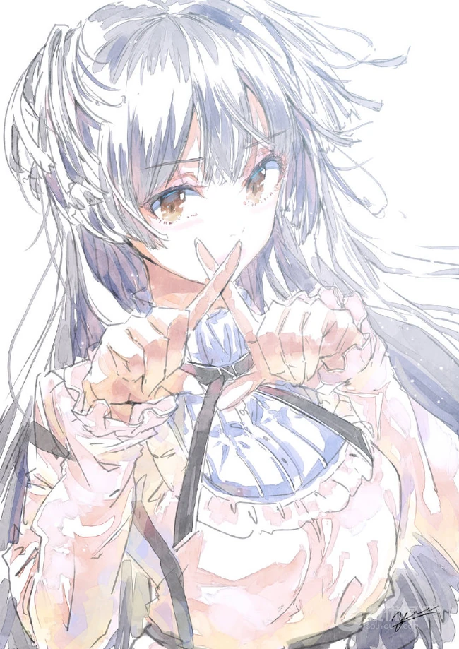 画风细腻，线条感十足的纯手绘女生，少女插画手稿美图