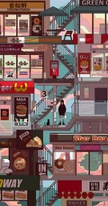 治愈系动漫少女插画，展现城市少女与各种动物，以及自然之间的和谐美好