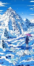 治愈系动漫少女插画，展现城市少女与各种动物，以及自然之间的和谐美好