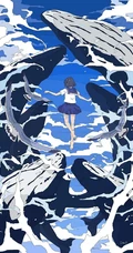 治愈系动漫少女插画，展现城市少女与各种动物，以及自然之间的和谐美好