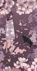 治愈系动漫少女插画，展现城市少女与各种动物，以及自然之间的和谐美好